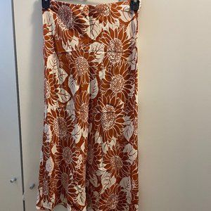 Madewell Silk Midi Slip Skirt in Sunflower Season